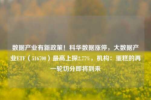 数据产业有新政策！科华数据涨停，大数据产业ETF（516700）最高上探2.77%，机构：蛋糕的再一轮切分即将到来