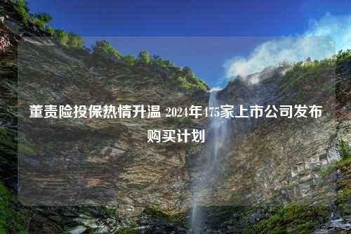 董责险投保热情升温 2024年475家上市公司发布购买计划