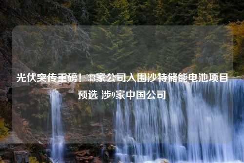 光伏突传重磅！33家公司入围沙特储能电池项目预选 涉9家中国公司