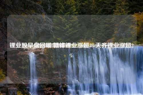 锂业股早盘回暖 赣锋锂业涨超3%天齐锂业涨超2%