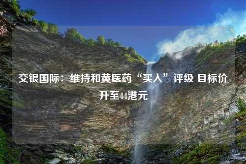 交银国际：维持和黄医药“买入”评级 目标价升至44港元