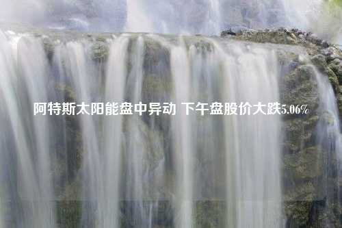 阿特斯太阳能盘中异动 下午盘股价大跌5.06%