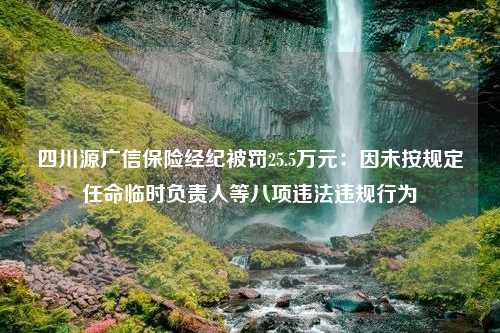 四川源广信保险经纪被罚25.5万元：因未按规定任命临时负责人等八项违法违规行为