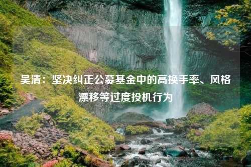 吴清：坚决纠正公募基金中的高换手率、风格漂移等过度投机行为