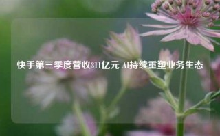 快手第三季度营收311亿元 AI持续重塑业务生态