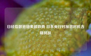 日经指数追随美股跌势 日本央行对加息时机含糊其辞