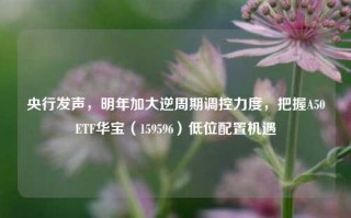 央行发声，明年加大逆周期调控力度，把握A50ETF华宝（159596）低位配置机遇