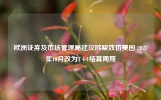 欧洲证券及市场管理局建议欧盟效仿美国 2027年10月改为T+1结算周期