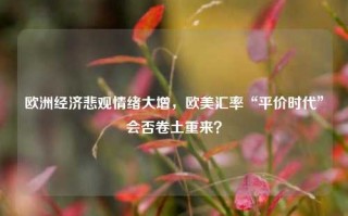 欧洲经济悲观情绪大增，欧美汇率“平价时代”会否卷土重来？