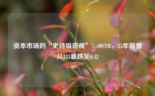 资本市场的“史诗级奇观”：MSTR，25年前曾从333暴跌至0.42