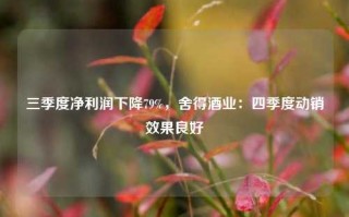 三季度净利润下降79%，舍得酒业：四季度动销效果良好