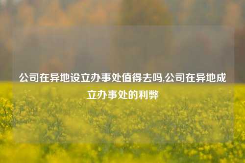 公司在异地设立办事处值得去吗,公司在异地成立办事处的利弊-第1张图片-山东省农村信用社联合社泰安办事处