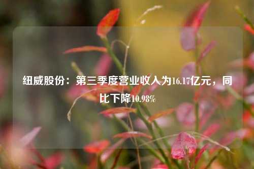 纽威股份：第三季度营业收入为16.17亿元，同比下降10.98%-第1张图片-山东省农村信用社联合社泰安办事处