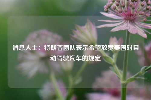 消息人士：特朗普团队表示希望放宽美国对自动驾驶汽车的规定-第1张图片-山东省农村信用社联合社泰安办事处