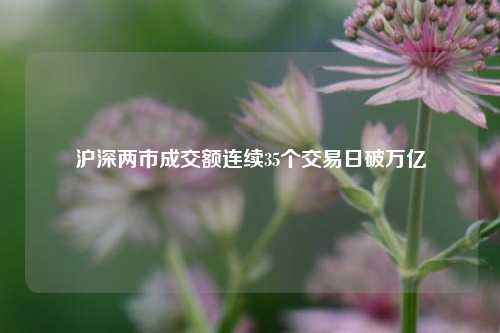 沪深两市成交额连续35个交易日破万亿-第1张图片-山东省农村信用社联合社泰安办事处