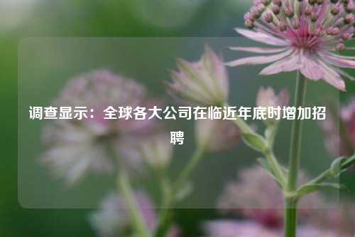 调查显示：全球各大公司在临近年底时增加招聘-第1张图片-山东省农村信用社联合社泰安办事处