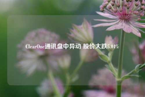 ClearOne通讯盘中异动 股价大跌5.04%-第1张图片-山东省农村信用社联合社泰安办事处