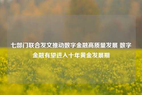 七部门联合发文推动数字金融高质量发展 数字金融有望进入十年黄金发展期-第1张图片-山东省农村信用社联合社泰安办事处